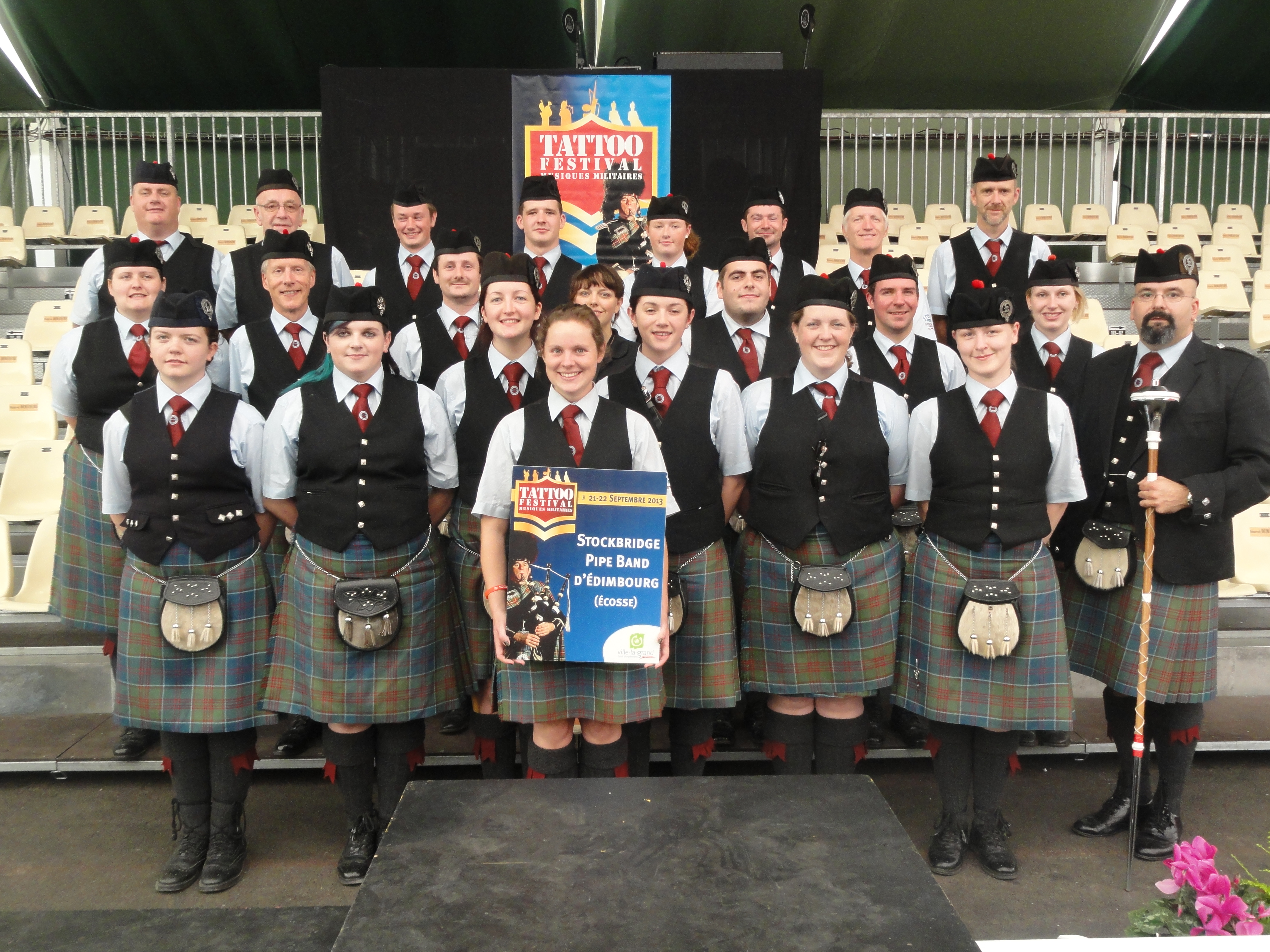 Stockbridge Pipe Band at the Tattoo Festival des Musiques Militaires, Ville-la-Grand, France, 2013